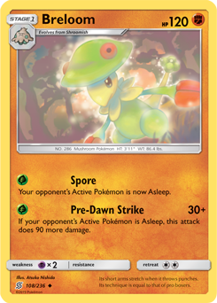 Breloom 108/236 Pokémon card from Unified Minds for sale at best price