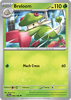Uncommon Pokémon card Breloom 004/198 from Scarlet & Violet expansion