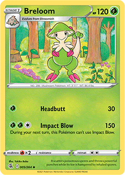 Uncommon Pokémon card Breloom 5/264 from Fusion Strike expansion