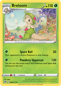 Rare Pokémon card Breloom 004/172 from Brilliant Stars expansion