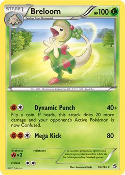 Breloom 16/160 Pokémon card from Primal Clash for sale at best price