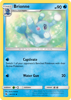 Uncommon Pokémon card Brionne 66/214 from Lost Thunder expansion