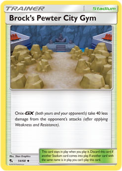 Uncommon Pokémon card Brock's Pewter City Gym 54/68 from Hidden Fates expansion