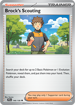 Uncommon Pokémon card Brock's Scouting 146/159 from Journey Together expansion