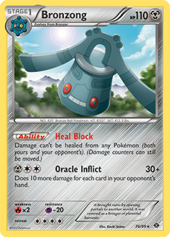 Rare Pokémon card Bronzong 76/99 from Next Destinies expansion