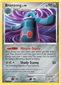 Rare holo Pokémon card Bronzong 6/123 from Mysterious Treasures expansion