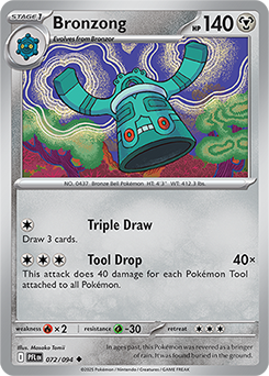 Uncommon Pokémon card Bronzong 72/94 from Phantasmal Flames expansion
