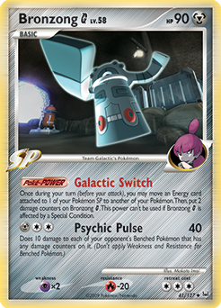 Uncommon Pokémon card Bronzong 41/127 from Platinuim expansion