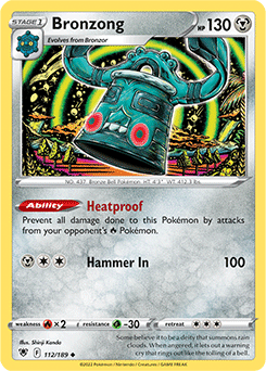 Uncommon Pokémon card Bronzong 112/189 from Astral Radiance expansion