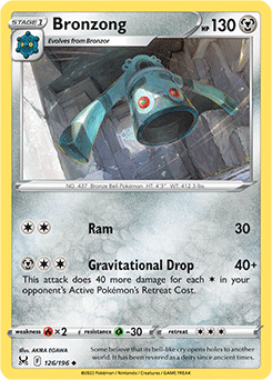 Uncommon Pokémon card Bronzong 126/196 from Lost Origin expansion