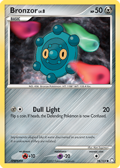 Bronzor 74/123 Pokémon card from Mysterious Treasures for sale at best price