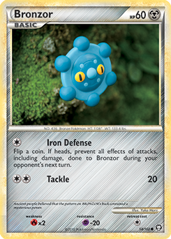 Common Pokémon card Bronzor 58/102 from Triumphant expansion