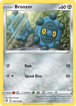 Bronzor 129/192 Pokémon card from Rebel Clash for sale at best price