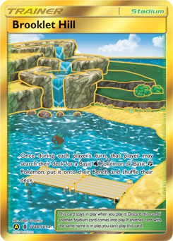 Secret Gold Pokémon card Brooklet Hill SV88/SV94 from Hidden Fates expansion