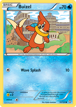Common Pokémon card Buizel 32/124 from Dragons Exalted expansion