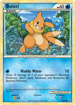 Common Pokémon card Buizel 45/95 from Unleashed expansion