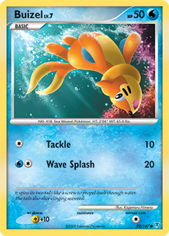 Common Pokémon card Buizel 92/147 from Supreme Victors expansion