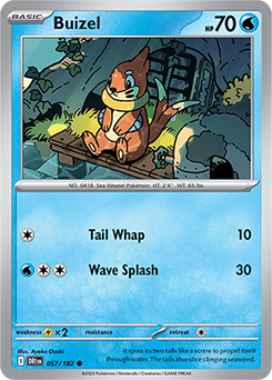 Common Pokémon card Buizel 57/182 from Destined Rivals expansion