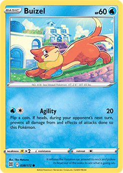 Common Pokémon card Buizel 038/172 from Brilliant Stars expansion