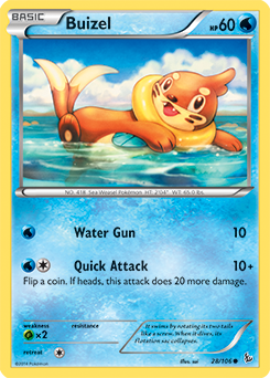 Common Pokémon card Buizel 28/106 from Flashfire expansion
