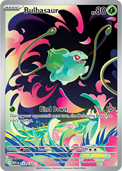 Illustration rare Pokémon card Bulbasaur 133/132 from Mega Evolution expansion