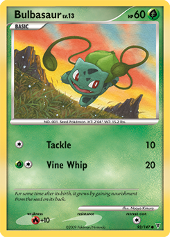 Common Pokémon card Bulbasaur 93/147 from Supreme Victors expansion