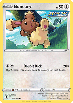 Buneary 212/264 Pokémon card from Fusion Strike for sale at best price