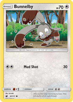 Bunnelby 87/111 Pokémon card from Crimson Invasion for sale at best price