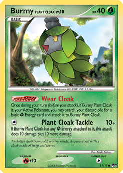 Common Pokémon card Burmy Plant Cloak 11/17 from POP 7 expansion