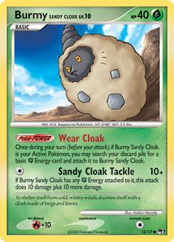 Common Pokémon card Burmy Sand Cloak 12/17 from POP 7 expansion