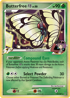 Rare Pokémon card Butterfree 17/147 from Supreme Victors expansion