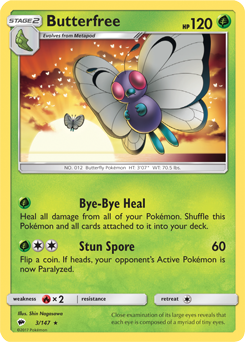 Butterfree 3/147 Pokémon card from Burning Shadows for sale at best price