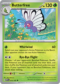 Uncommon Pokémon card Butterfree 12/165 from 151 expansion