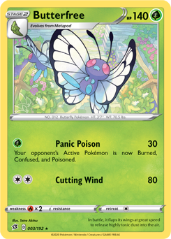 Butterfree 3/192 Pokémon card from Rebel Clash for sale at best price