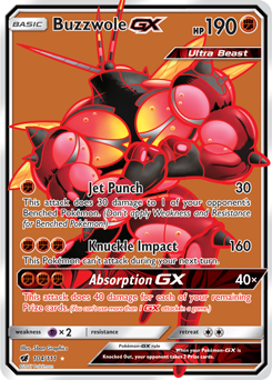 Buzzwole GX 104/111 Pokémon card from Crimson Invasion for sale at best price