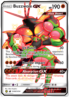 Shining Pokémon Pokémon card Buzzwole GX SV68/SV94 from Hidden Fates expansion