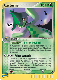 Carte Pokémon Holographique Rare Cacturne 2/100 de la série Ex Tempête de Sable