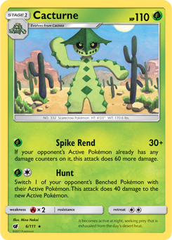 Cacturne 6/111 Pokémon card from Crimson Invasion for sale at best price