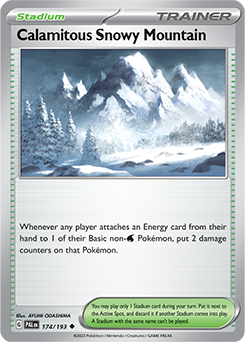Uncommon Pokémon card Calamitous Snowy Mountain 174/193 from Paldea Evolved expansion
