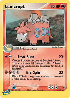 Carte Pokémon Camerupt 4/109 de la série Ex Rubis & Saphir en vente au meilleur prix
