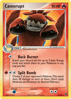 Carte Pokémon Camerupt 4/107 de la série Ex Deoxys en vente au meilleur prix