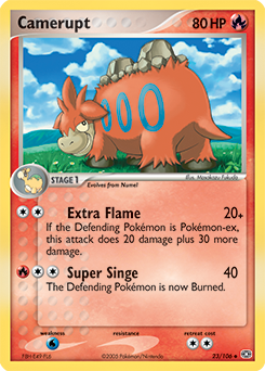 Carte Pokémon Camerupt 23/106 de la série Ex Emeraude en vente au meilleur prix
