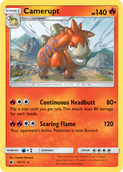 Camerupt 14/111 Pokémon card from Crimson Invasion for sale at best price