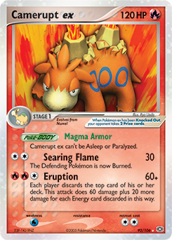 Carte Pokémon Camerupt ex 92/106 de la série Ex Emeraude en vente au meilleur prix