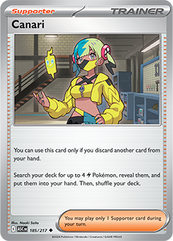 Uncommon Pokémon card Canari 185/217 from Ascended Heroes expansion