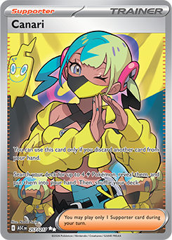 Ultra rare Pokémon card Canari 257/217 from Ascended Heroes expansion