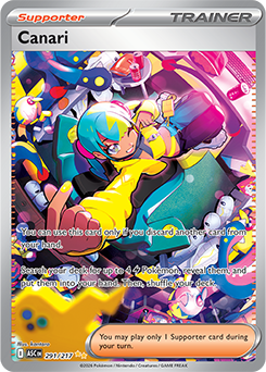 Special illustration rare Pokémon card Canari 291/217 from Ascended Heroes expansion