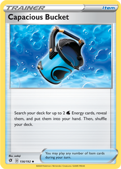 Uncommon Pokémon card Capacious Bucket 156/192 from Rebel Clash expansion