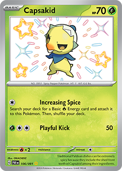 Capsakid 106/91 Pokémon card from Paldean fates for sale at best price