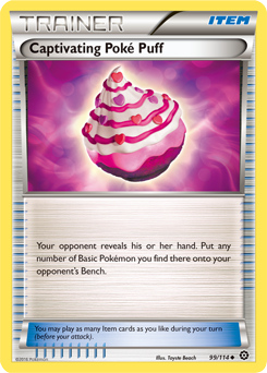 Uncommon Pokémon card Captivating Poké Puff 99/114 from Steam Siege expansion